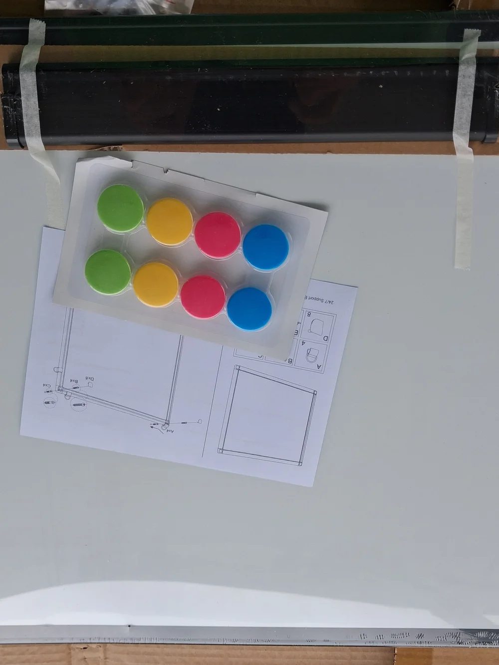 White Monthly Planner Dry-Erase Board with Cork Strip - Home Office